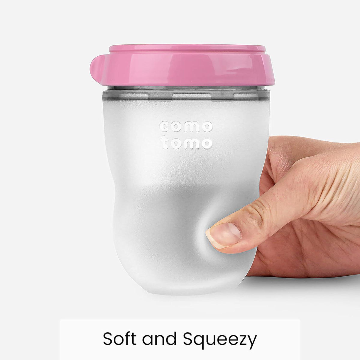 Comotomo Baby Bottles, 2 Pack, Pink, 8 oz Each, Soft Silicone Design, BPA-Free, Easy to Clean