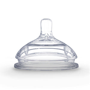 Comotomo Silicone Nipple Fast Flow, 6M+, 2 Count, Clear, BPA-Free Replacement for Baby Bottles, Soft & Safe for Infants