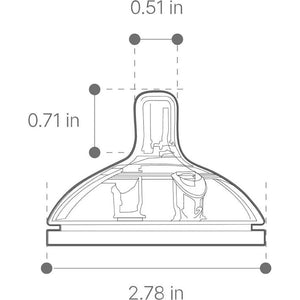 Comotomo Silicone Nipple Fast Flow, 6M+, 2 Count, Clear, BPA-Free Replacement for Baby Bottles, Soft & Safe for Infants