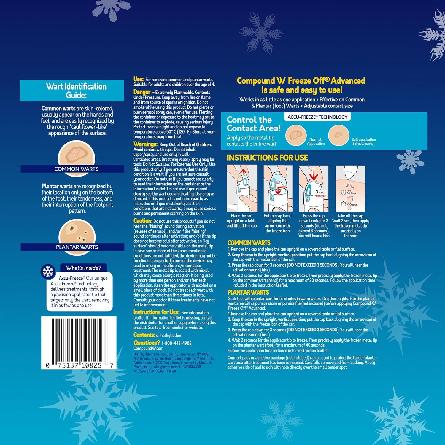 Compound W Freeze Off Advanced Wart Remover With Accu-Freeze, Multicolor, 1 Count,
