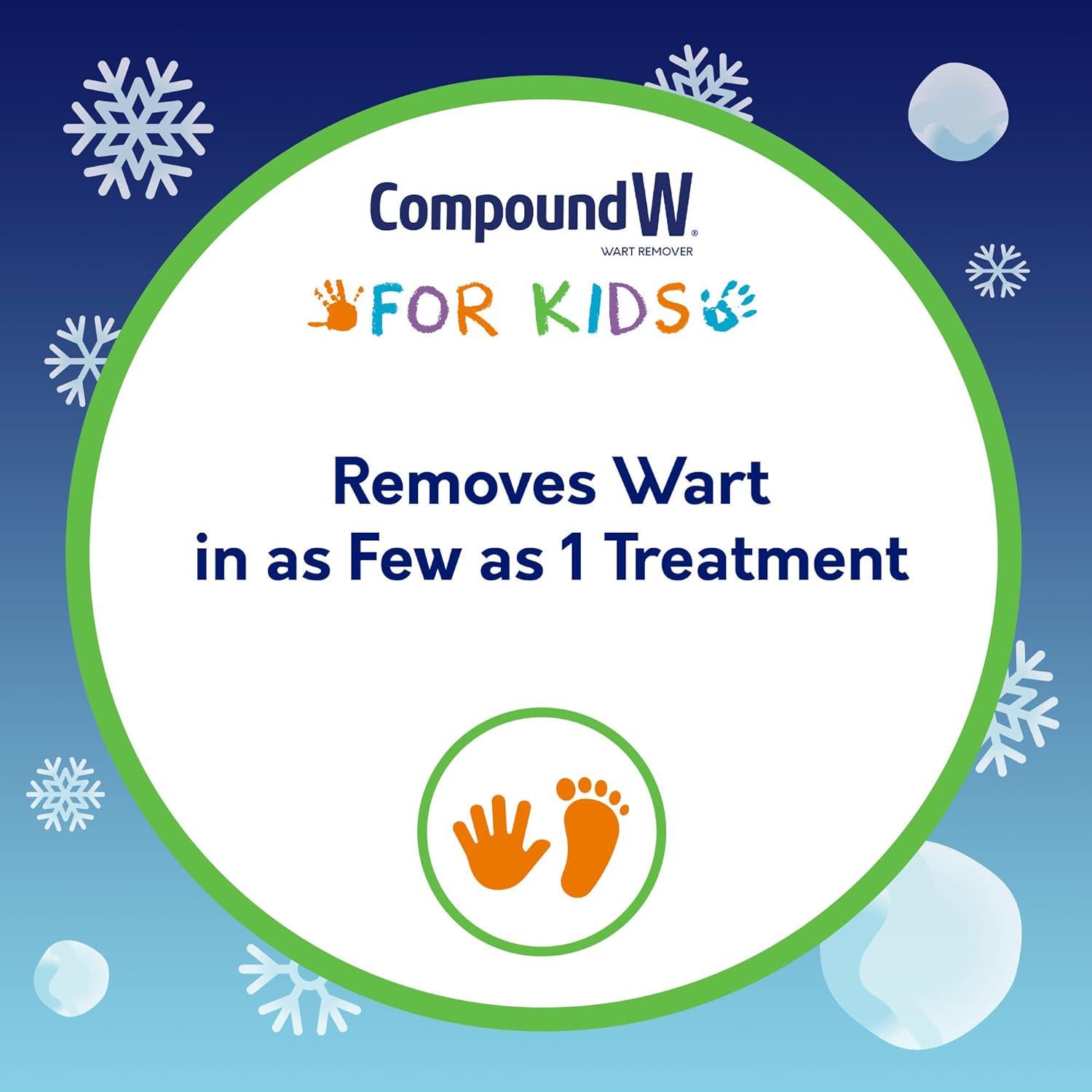Compound W Freeze Off For Kids Wart Remover, 15 Freeze Applications And 18 Skin Shield Discs, For Common And Plantar Wart Removal,