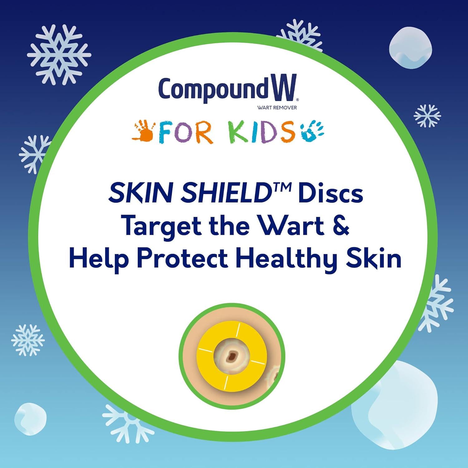 Compound W Freeze Off For Kids Wart Remover, 15 Freeze Applications And 18 Skin Shield Discs, For Common And Plantar Wart Removal,