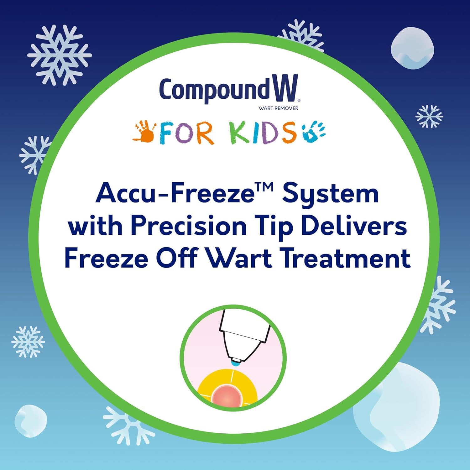 Compound W Freeze Off For Kids Wart Remover, 15 Freeze Applications And 18 Skin Shield Discs, For Common And Plantar Wart Removal,