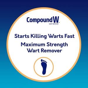 Compound W Maximum Strength One Step Plantar Wart Remover, Foot Pads, 20 Count, Effective Treatment for Warts
