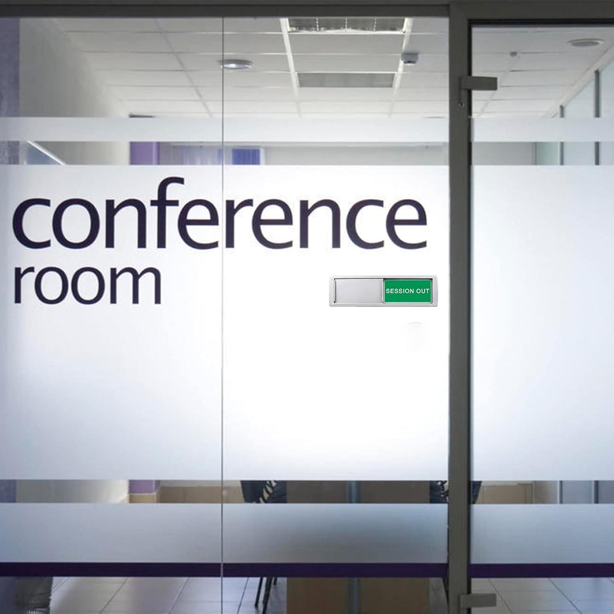 Conference Room Sign,In Session Session Out Privacy Sign For Office Conference Meeting Home,Meeting In Progress Slider,Meeting In Session Indicator Tells Whether Room Vacant Or Occupied-7 X 2 Inches,
