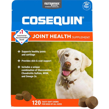 Cosequin Joint Supplement for Dogs with Glucosamine Chondroitin MSM Omega 3s 120 Ct