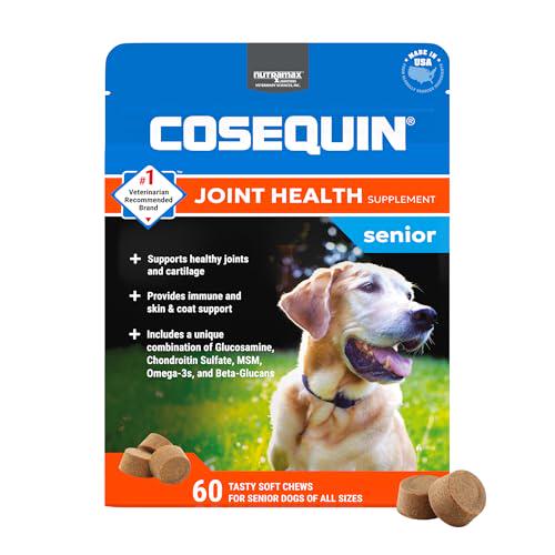Cosequin Senior Dog Joint Supplement 60 Soft Chews with Glucosamine Chondroitin Omega 3 and Immune Support Beta Glucans