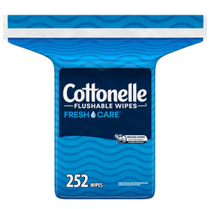 Cottonelle Cottonelle Fresh Care Flushable Wet Wipes, Adult Wet Wipes, 1 Refill Pack, 252 Wipes Per Pack, Packaging May Vary