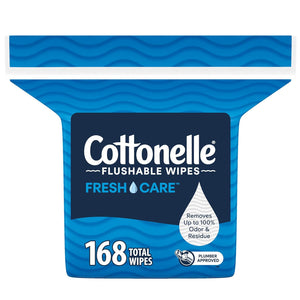 Cottonelle FreshCare Flushable Wet Wipes, 168 Wipes per Refill Pack, Soft & Gentle for Sensitive Skin, Packaging May Vary