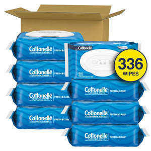 Cottonelle Cottonelle Fresh Feel Flushable Wet Wipes, Adult Wet Wipes, 8 Flip-Top Packs, 42 Wipes Per Pack (336 Total Wipes), Packaging May Vary