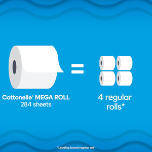 Cottonelle Ultra Clean Toilet Paper, 4 Mega Rolls (Equivalent to 16 Regular Rolls), 284 Sheets per Roll, Packaging May Vary