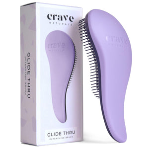 Crave Naturals Crave Naturals Glide Thru Detangling Brush - Detangler Brush For Natural, Curly, Straight, Wet And Dry Hair For Adults And Kids - Hair Brush For Little Girls, Toddlers, Teens - 7.5 X 3 Inches, Purple