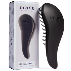 Crave Naturals Crave Naturals Glide Thru Detangling Brush, Detangler Brush For Curly, Straight, Wet And Dry Hair For Adults And Kids, Hair Brush And Comb, Hair Accessories For Women, Black
