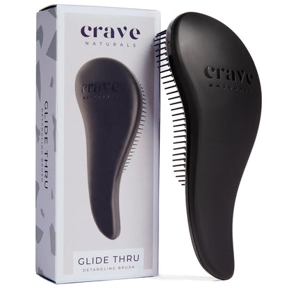 Crave Naturals Crave Naturals Glide Thru Detangling Brush, Detangler Brush For Curly, Straight, Wet And Dry Hair For Adults And Kids, Hair Brush And Comb, Hair Accessories For Women, Black