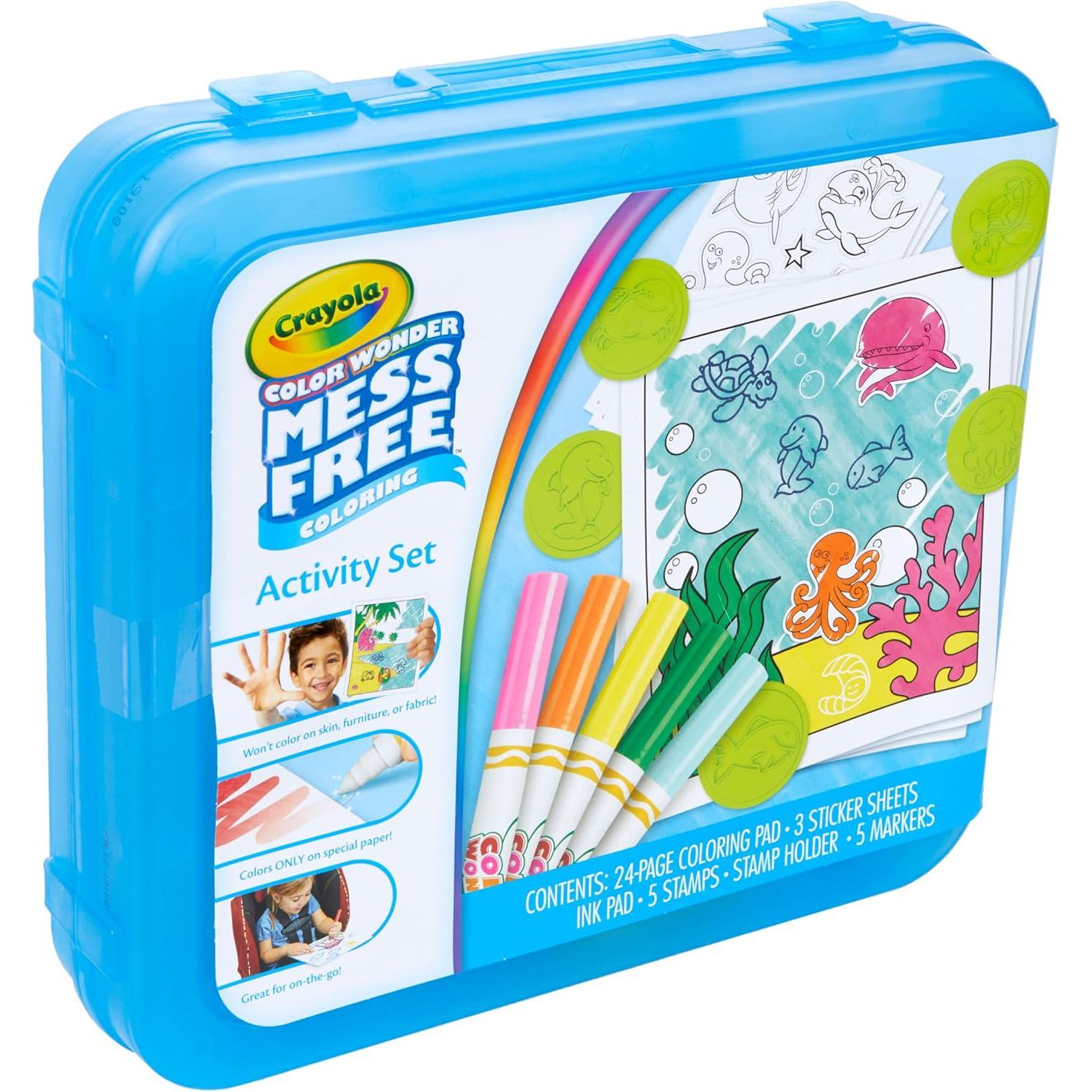 Crayola Color Wonder Mess Free Coloring Activity Set (30+ Pcs), With Markers, Stamps, And Stickers, Gift For Toddlers, 3+,071662323493