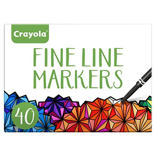 Crayola Fine Line Markers Set 40 Count Skinny Art Markers for Adults Coloring and Stress Relief