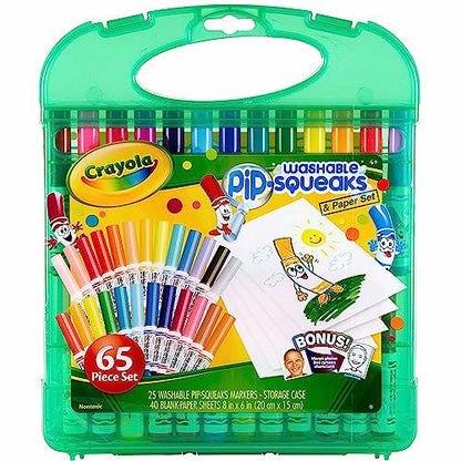 Crayola Pip Squeaks Washable Marker Set 65 Count Kids Drawing Travel Art Kit Essentials