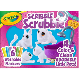 Crayola Scribble Scrubbies Tub Set Includes 4 Washable Pets Animal Coloring Craft Toy for Kids Ages 3 and Up