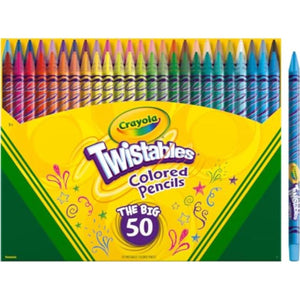 Crayola Twistables Colored Pencil Set 50 Count for Kids Coloring Book Art Craft Activities