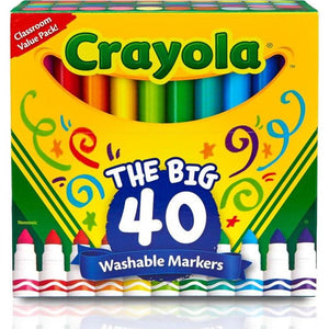 Crayola Ultra Clean Washable Markers Set 40 Count School and Art Supplies for Kids Teachers and Classrooms