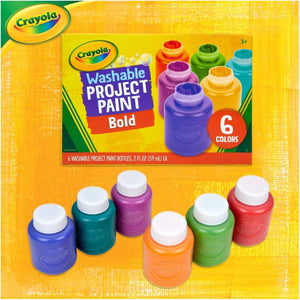 Crayola Washable Kids Paint Set, 6 Ct, Bold Colors, Non-Toxic Arts & Crafts Supplies for Toddlers & Kids