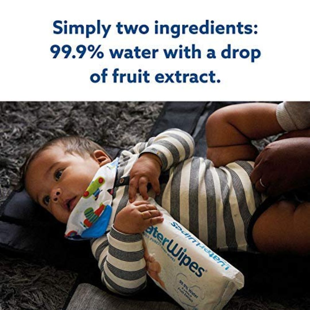WaterWipes 99.9% Water & Fruit Extract Baby Wipes 60 Count,5099514400142