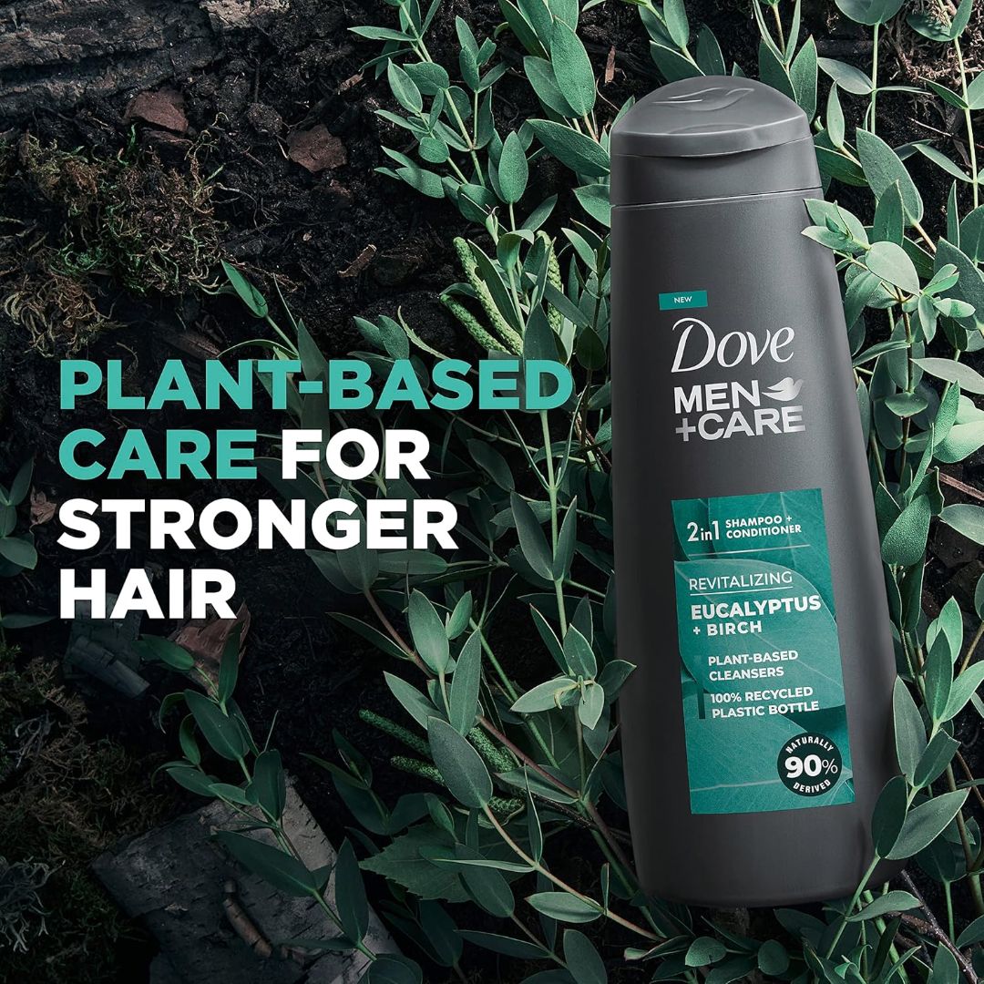Dove Men +Care Eucalyptus + Birch Revitalizing 2-In-1 Shampoo + Conditioner 355ml,079400475510,