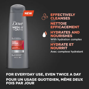 Dove Men +Care Hair Defense 2-In-1 Shampoo + Conditioner 603ml,079400479914,