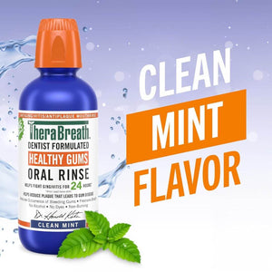 TheraBreath Healthy Gums Clean Mint Oral Rinse Mouthwash 473ml