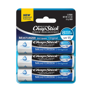 ChapStick Moisturizer Original SPF 15 Lip Balm (Pack Of 3) 4g Each