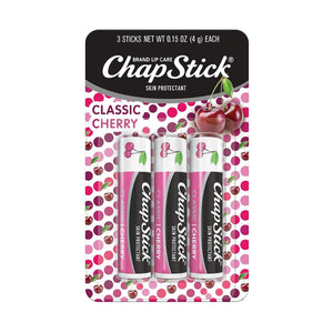 ChapStick Classic Cherry Lip Balm (Pack Of 3) 4g Each