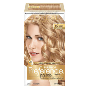 L'Oreal Paris Superior Preference 8G Golden Blonde Fade-Defying Color + Shine System,071249253229,