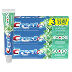 Crest + Scope Whitening Toothpaste - Pack Of 3, 5.4 Oz Tubes - Anticavity Fluoride Toothpaste, Fresh Breath, Kills Germs - Tartar Protection, Enamel Protection - Minty Fresh Flavor,
