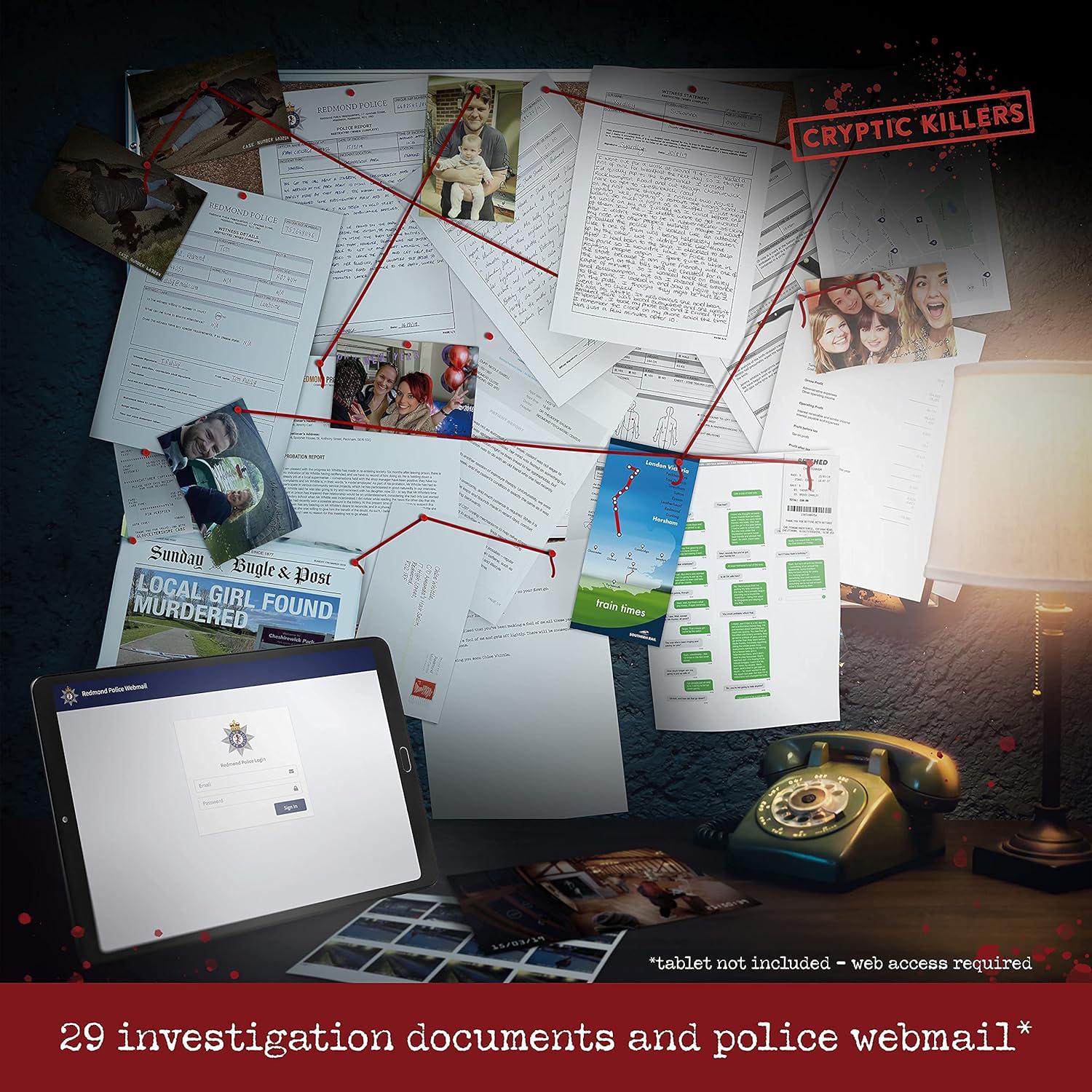 Cryptic Killers Unsolved Murder Mystery Game - Cold Case File Investigation - Detective Clues/Evidence - Solve The Crime - For Individuals, Date Nights And Party Groups - Murder Of A Millionaire,
