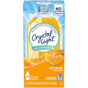 Crystal Light Sugar-Free Energy, Citrus, On-the-Go Powdered Drink Mix, 10 Count
