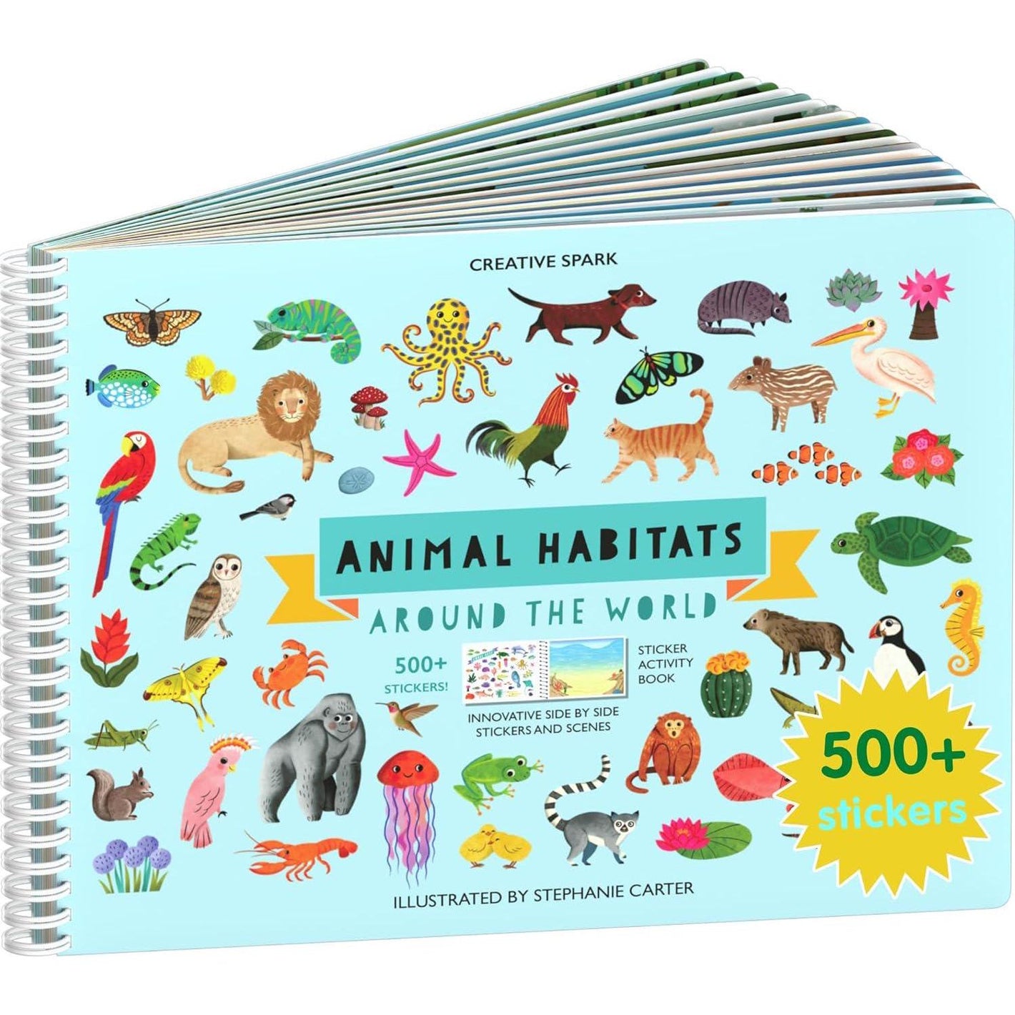 Cupkin Animal Sticker Activity Book for Kids 500 Stickers 12 Scenes and Coloring Pages Ages 2 to 8