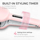 TYMO Curling Iron Hair Crimper Waver - TYMO ROVY Beach Waves Curling Wand, Ionic Deep Waver Hair Curler Tool With Ceramic 3 Barrel For Women, Dual Voltage, Anti-Scald, Easy To Use, Pink, 1.25 Inch