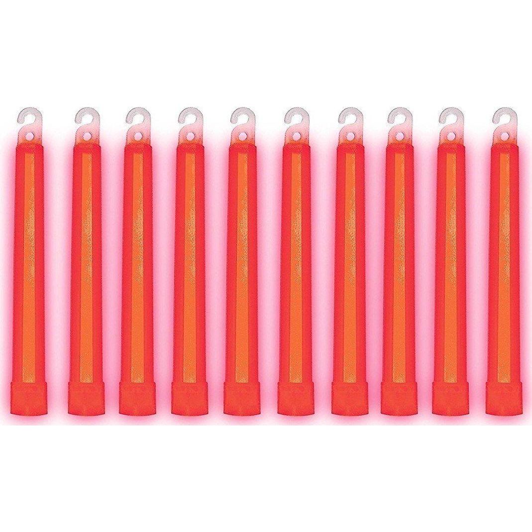 Cyalume - 9-08002 SnapLight Red Light Sticks 6 Inch Industrial Grade, Ultra Bright Glow Sticks With 12 Hour Duration (Pack Of 10),