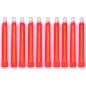 Cyalume - 9-08002 SnapLight Red Light Sticks 6 Inch Industrial Grade, Ultra Bright Glow Sticks With 12 Hour Duration (Pack Of 10),