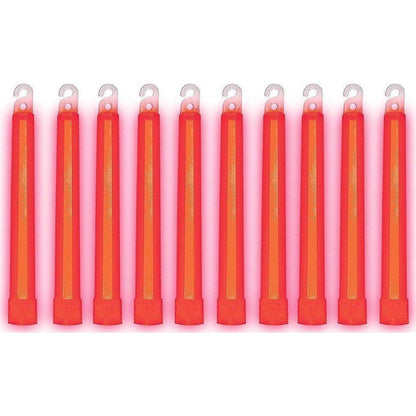 Cyalume - 9-08002 SnapLight Red Light Sticks 6 Inch Industrial Grade, Ultra Bright Glow Sticks With 12 Hour Duration (Pack Of 10),