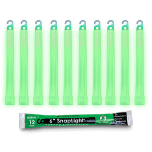 Cyalume Glow Sticks Military Grade Lightstick - Premium Green 6 SnapLight Emergency Chemical Light Stick With 12 Hour Duration , 10 Pack,