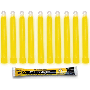 Cyalume Yellow Emergency Glow Sticks - Premium 6 SnapLight Survival Glow Sticks With 8 Hour Duration For Use As Emergency Flares And Hiking Safety Gear (Bulk Pack Of 10 Safety Glow Sticks),