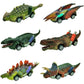 DinoBros Dinosaur Pull-Back Cars, 6 Pack, Dino Toy Vehicles for Kids Ages 3+, Birthday Gift Set for Boys & Girls