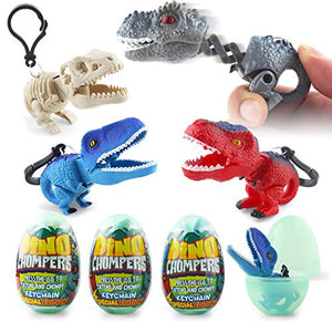 DinoBros Dinosaur Easter Eggs Filled Surprise Dino Chompers 4 Pack Easter Gift for Kids