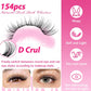 FANXITON DIY Lash Extension Kit Natural Look Wispy Lash Clusters D Curl 154 Pcs Lashes Clusters 8-16 Mm Eyelash Extension Kit Lash Bond And Seal Lash Tweezers Individual Lashes Lash Cluster Kit For Beginners