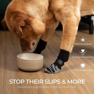 Dok TigerToes Dog Socks Non Slip Grip Large for Hardwood Floor Paw Protection 4 Pack