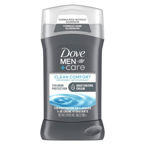 DOVE MEN + CARE Deodorant Stick For Men Clean Comfort Aluminum Free 72-Hour Odor Protection Mens Deodorant With 1/4 Moisturizing Cream 3 Oz,