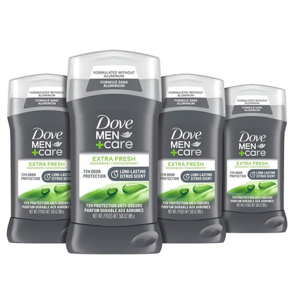 DOVE MEN + CARE Deodorant Stick For Men Clean Comfort Aluminum Free 72-Hour Odor Protection Mens Deodorant With 1/4 Moisturizing Cream, 3 Ounce (Pack Of 4),