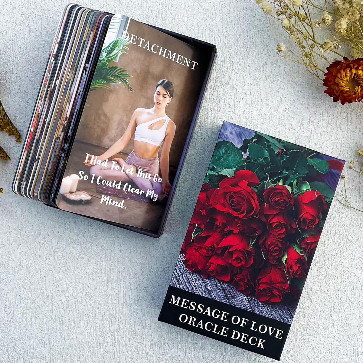 DPEHAKMK Message Of Love Oracle Cards, Oracle Cards For Beginners, Including Love, Romance, Twin Flame, Soulmate Messages,