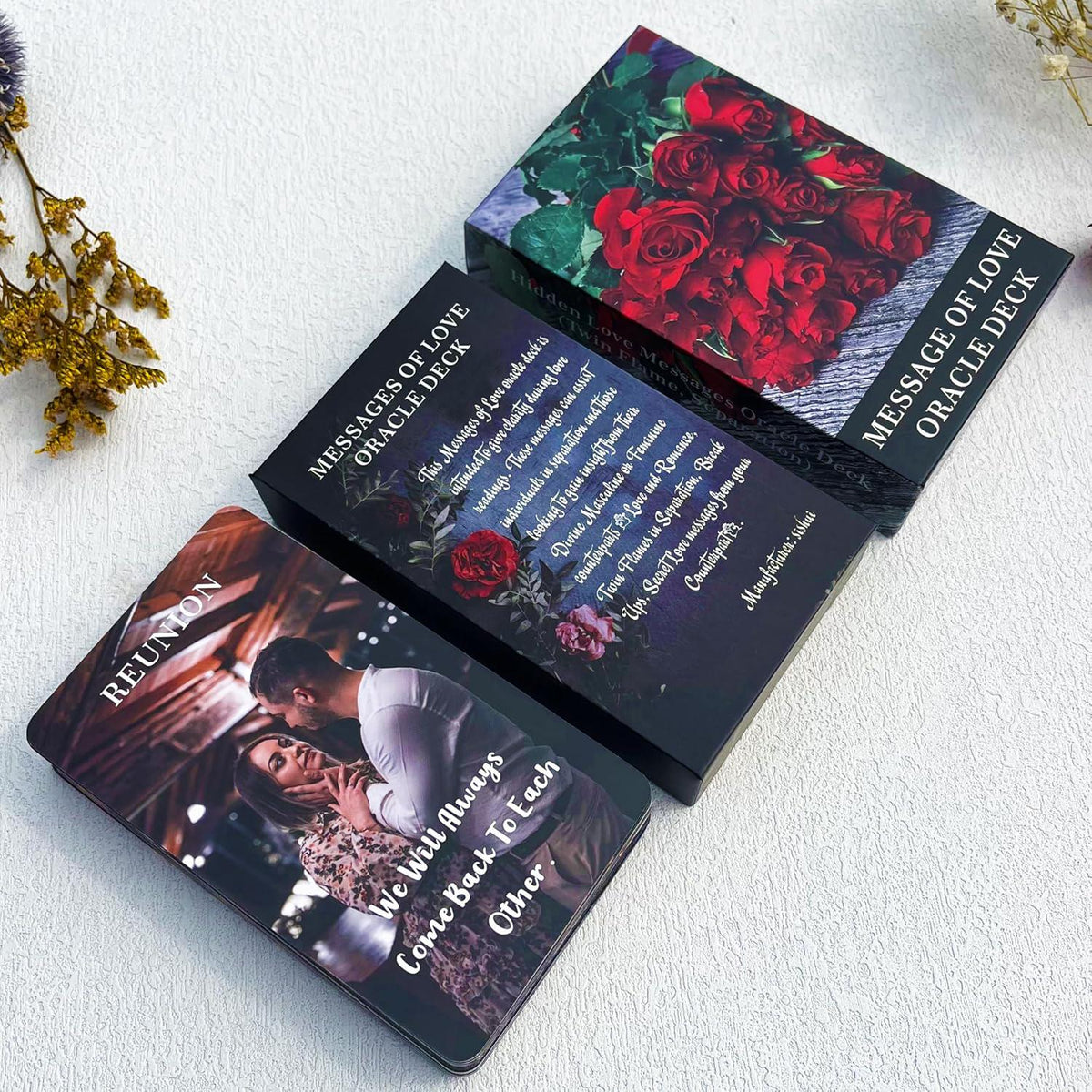 DPEHAKMK Message Of Love Oracle Cards, Oracle Cards For Beginners, Including Love, Romance, Twin Flame, Soulmate Messages,